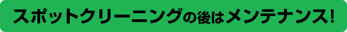 スポットクリーニングの後はメンテナンス！